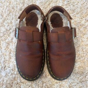 Dr. Martens Brown Leather Mules